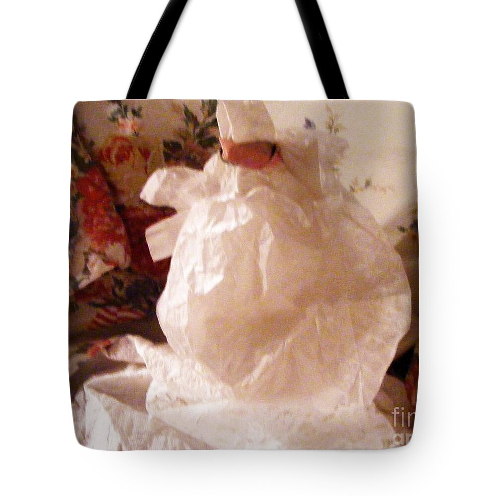 Paper Sculpture Tote Bag featuring the sculpture Christmas Morning by Nancy Kane Chapman