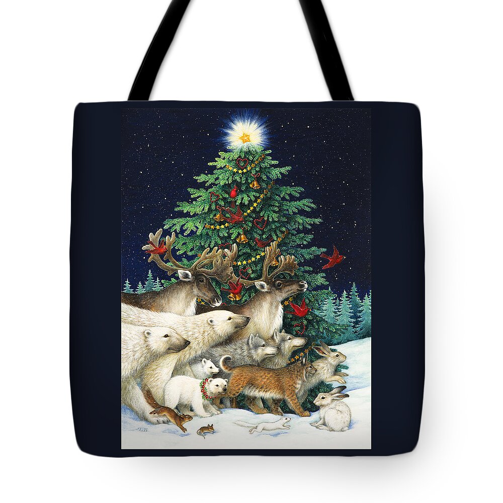 Christmas Tote Bag featuring the painting Christmas Parade by Lynn Bywaters