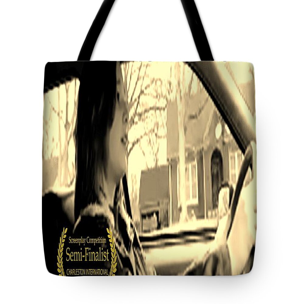 Movie Posters Tote Bag featuring the digital art Christmas Ride Film Poster at Wheel by Karen Francis