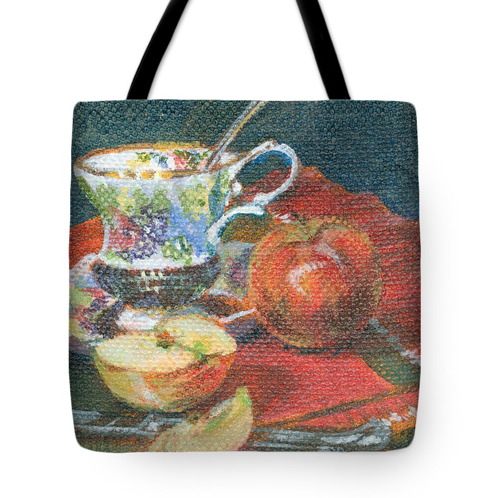 Christmas Tote Bag featuring the painting Christmas Tea by Gloria Nilsson