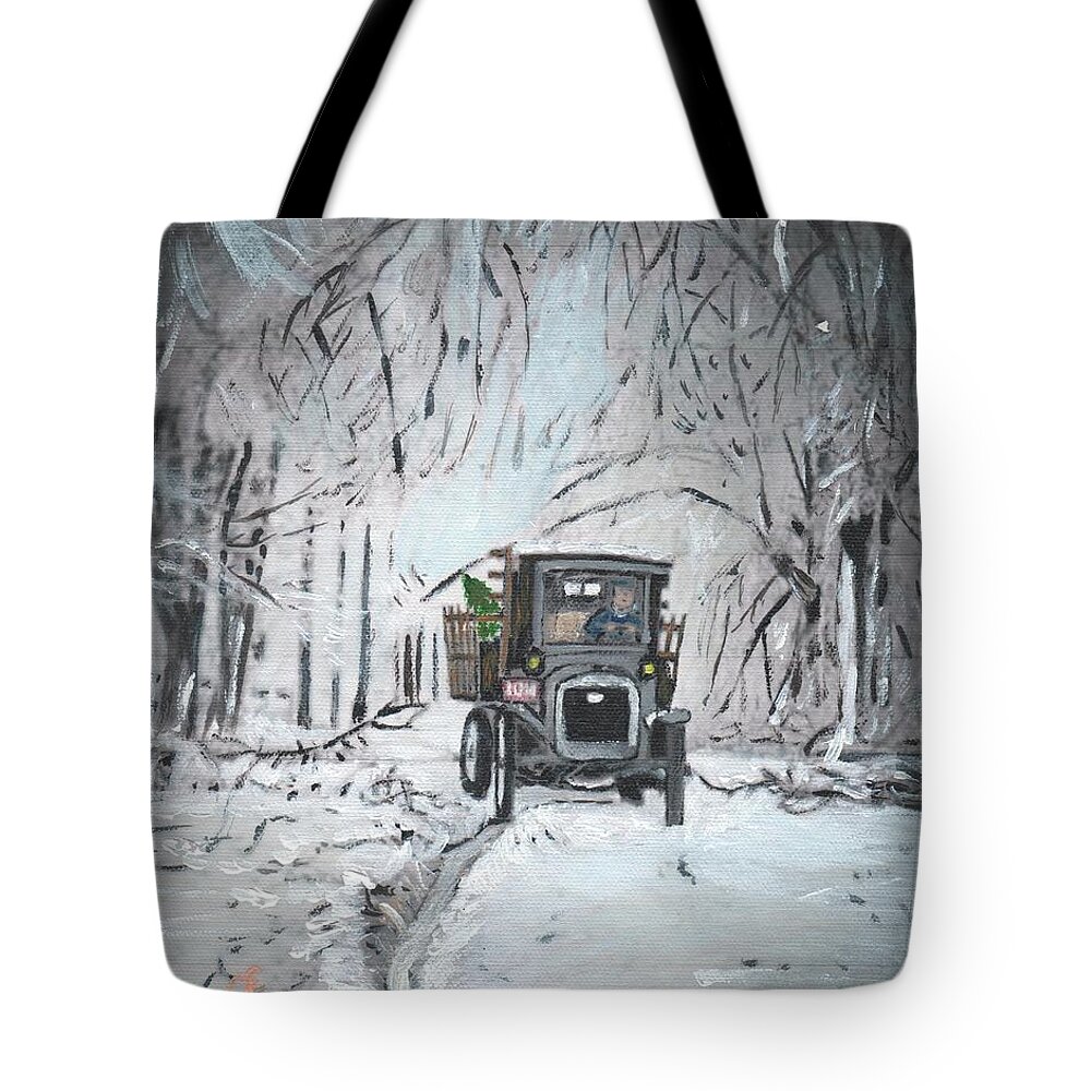 1920s Tote Bag featuring the painting Christmas Tree by Cliff Wilson