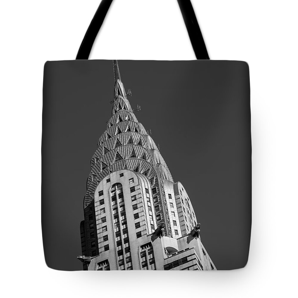 Chrysler Building Tote Bag featuring the photograph Chrysler Building BW by Susan Candelario