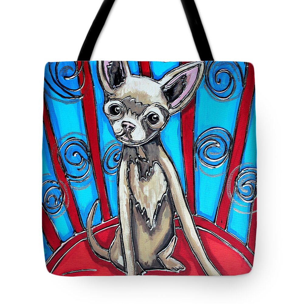 Chihuahua Tote Bag featuring the painting Chuhuahua Stare by Cynthia Snyder