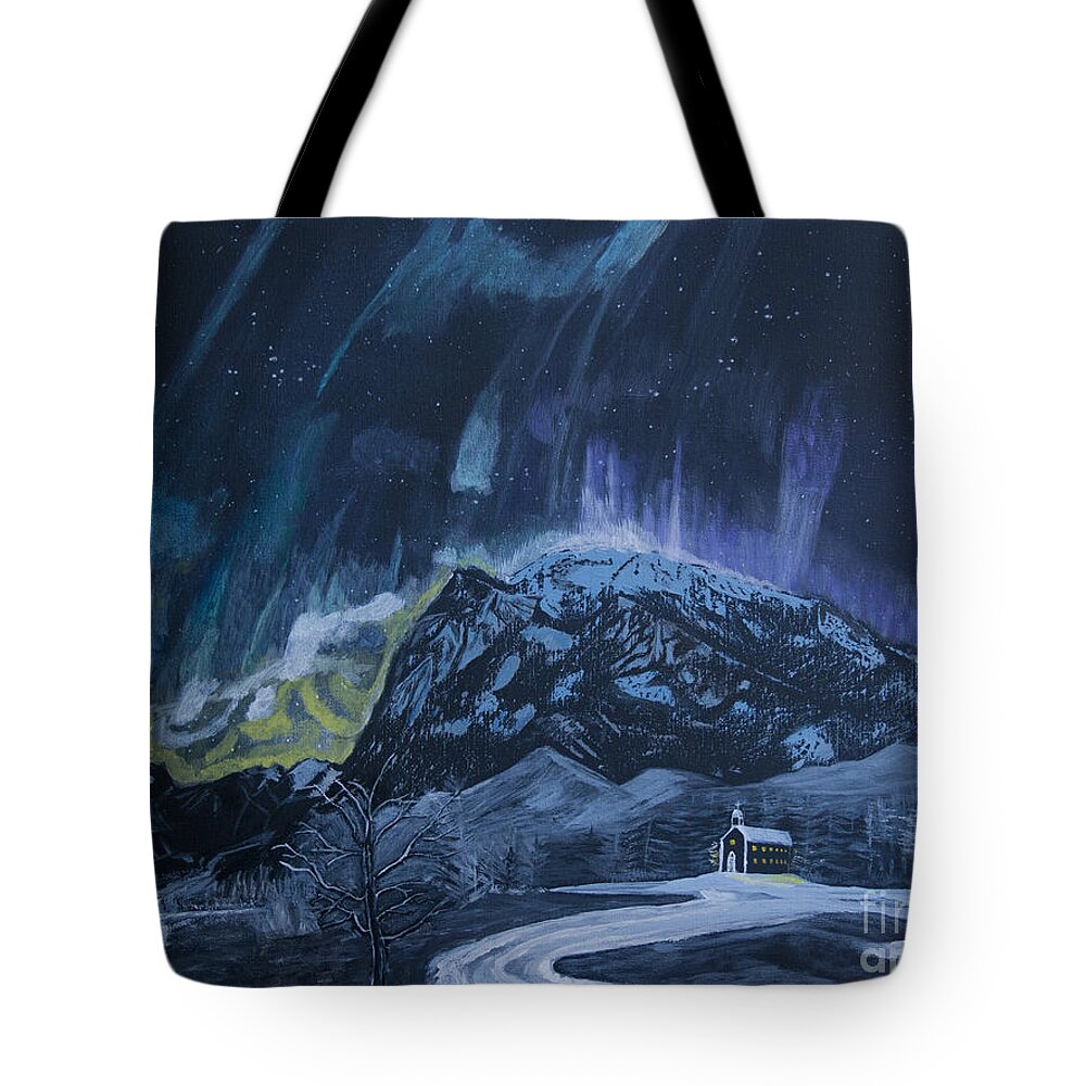 Aurora Tote Bag featuring the painting Church of the Aurora by Ian Donley