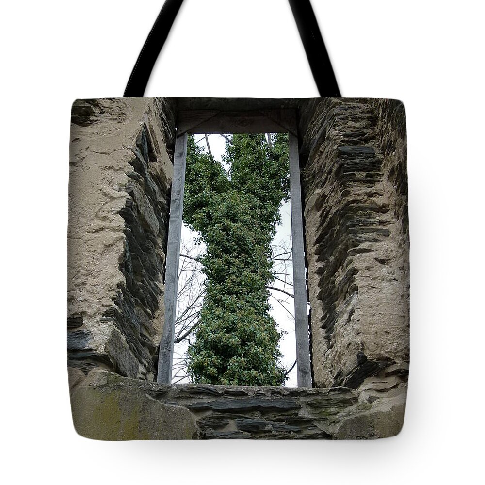 Harper's Ferry Tote Bag featuring the photograph Church Window by Jane Ford