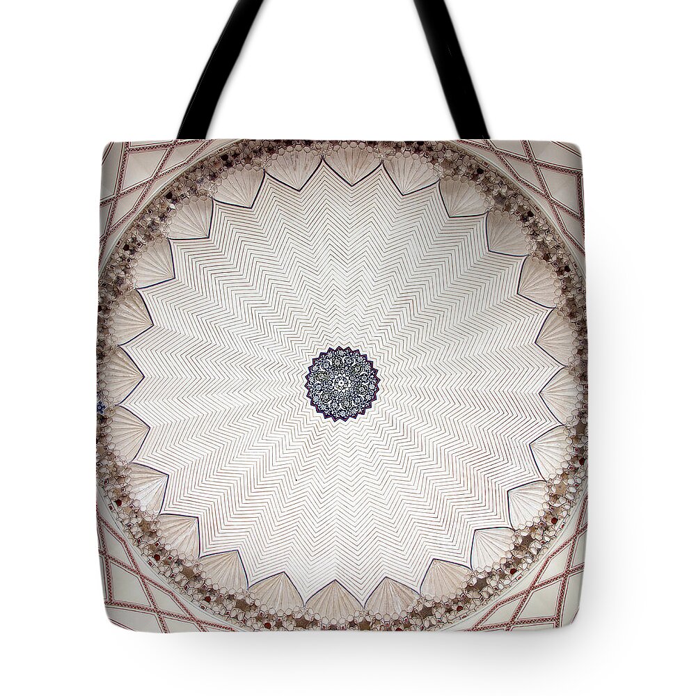Photography Tote Bag featuring the photograph Cieling Detail, Humayuns Tomb by Panoramic Images