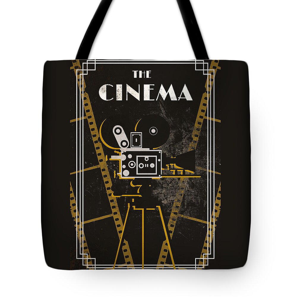 Cinema Tote Bag featuring the digital art Cinema And Theater II by South Social Studio
