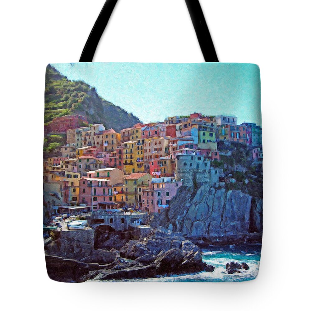 Cinque Tote Bag featuring the painting Cinque Terre Itl2617 by Dean Wittle