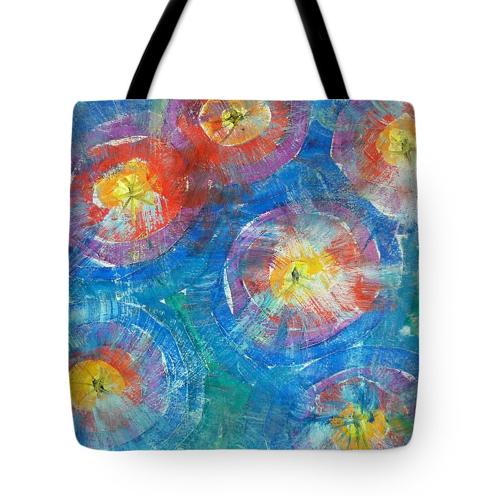 Circle Burst Tote Bag featuring the painting Circle Burst by Amelie Simmons
