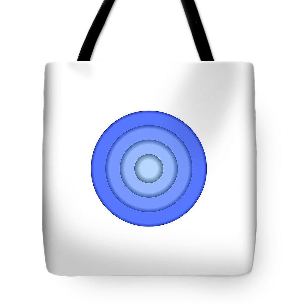 Blue Circles Concentric Geometry Digital Algorithm Rithmart Tote Bag featuring the digital art Circle.5 by Gareth Lewis