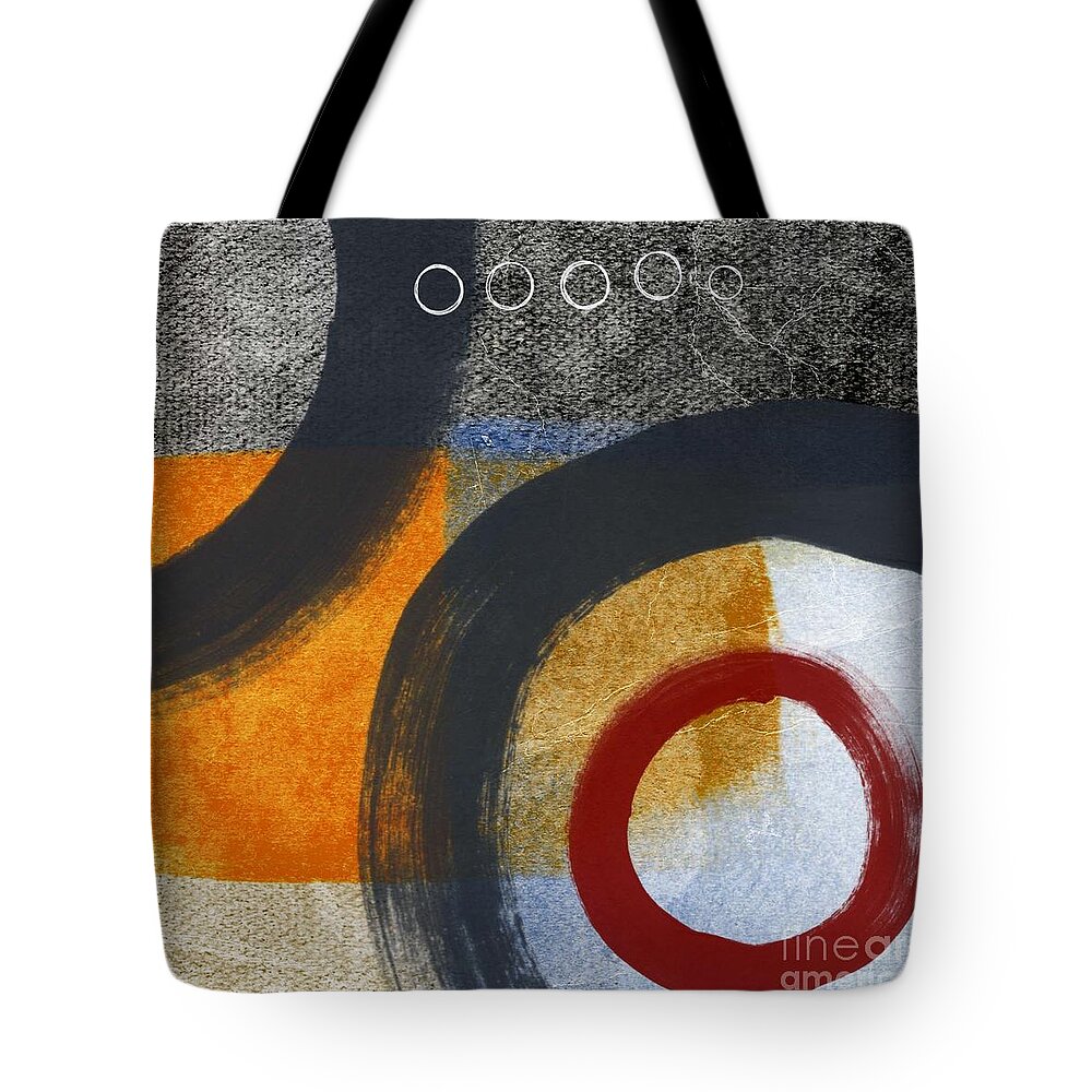 Circles Abstract Blue Red White Grey Gray Black Orangetan Brown Painting Shapes Geometric abstract Shapes abstract Circles Contemporary Modern Hotel Office Lobby Urban Loft Studio Red Circle White Circles Square Tote Bag featuring the painting Circles 3 by Linda Woods