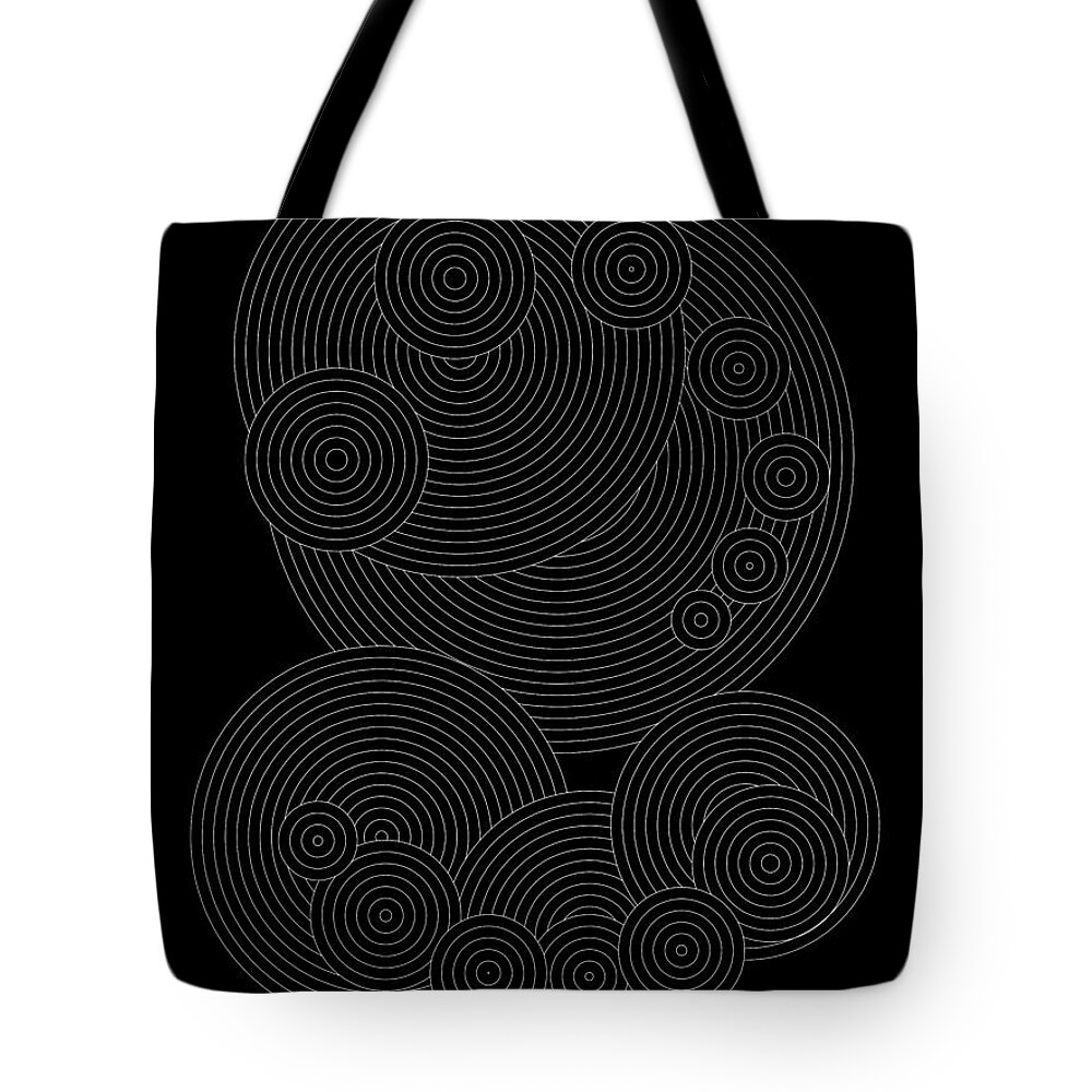 Relief Tote Bag featuring the digital art Circular Sunday Inverse by DB Artist