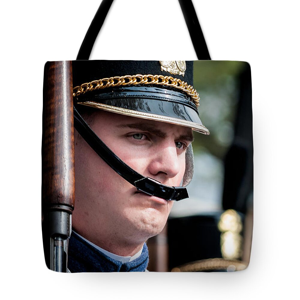 Cadet Tote Bag featuring the photograph Citadel Cadet by Kathleen K Parker