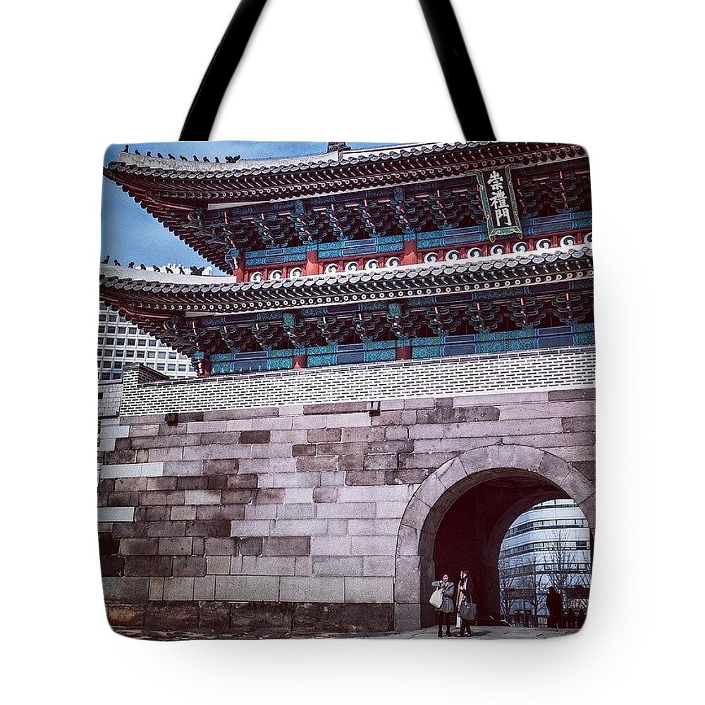 Beautiful Tote Bag featuring the photograph City Gate, Seoul, South Korea. This by Aleck Cartwright