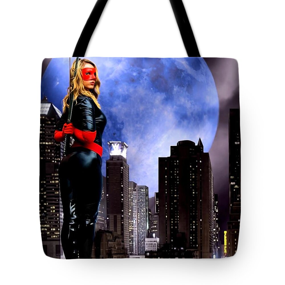 Cosplay Tote Bag featuring the photograph City Guard by Jon Volden
