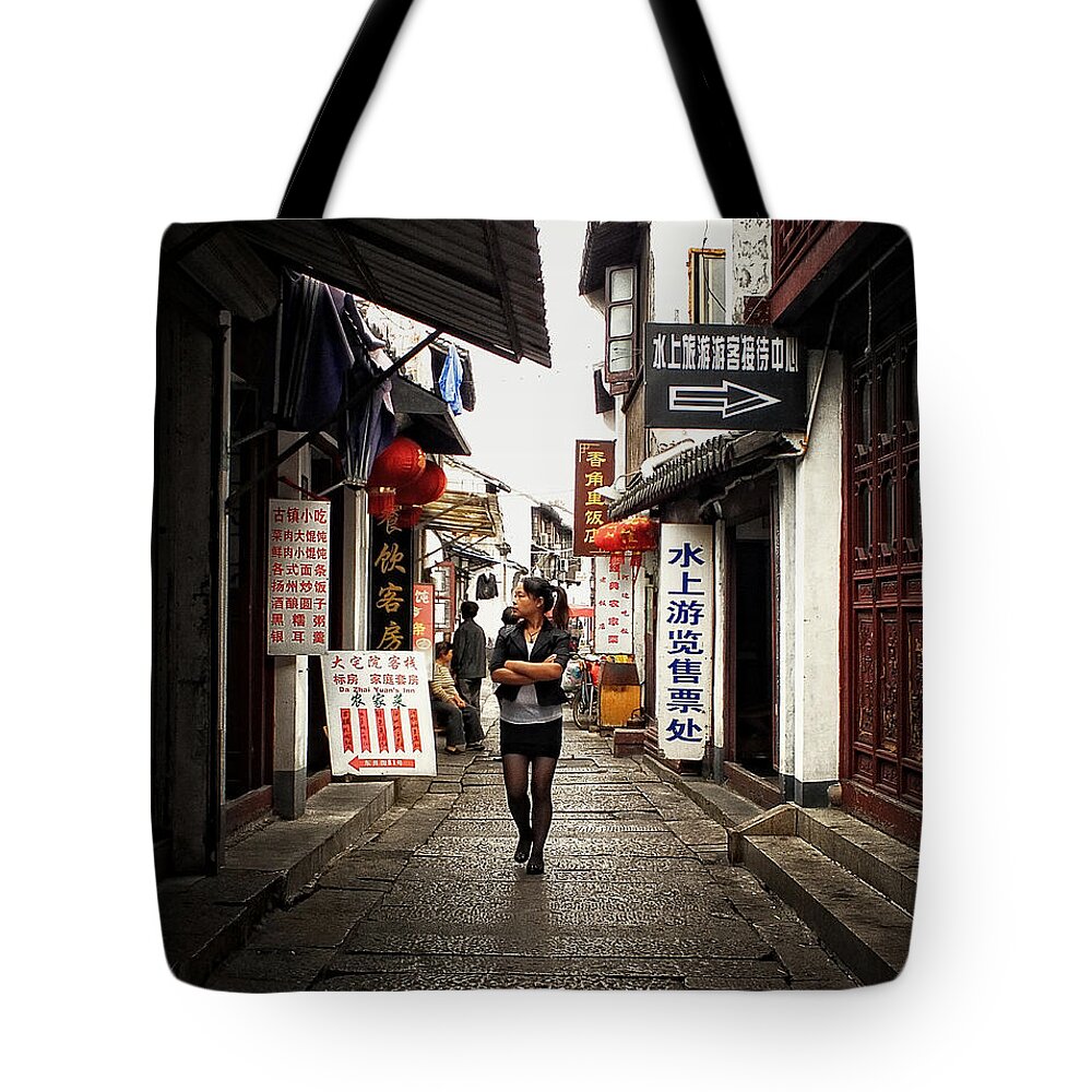 Woman Tote Bag featuring the photograph City Life in Ancient China by Lucinda Walter