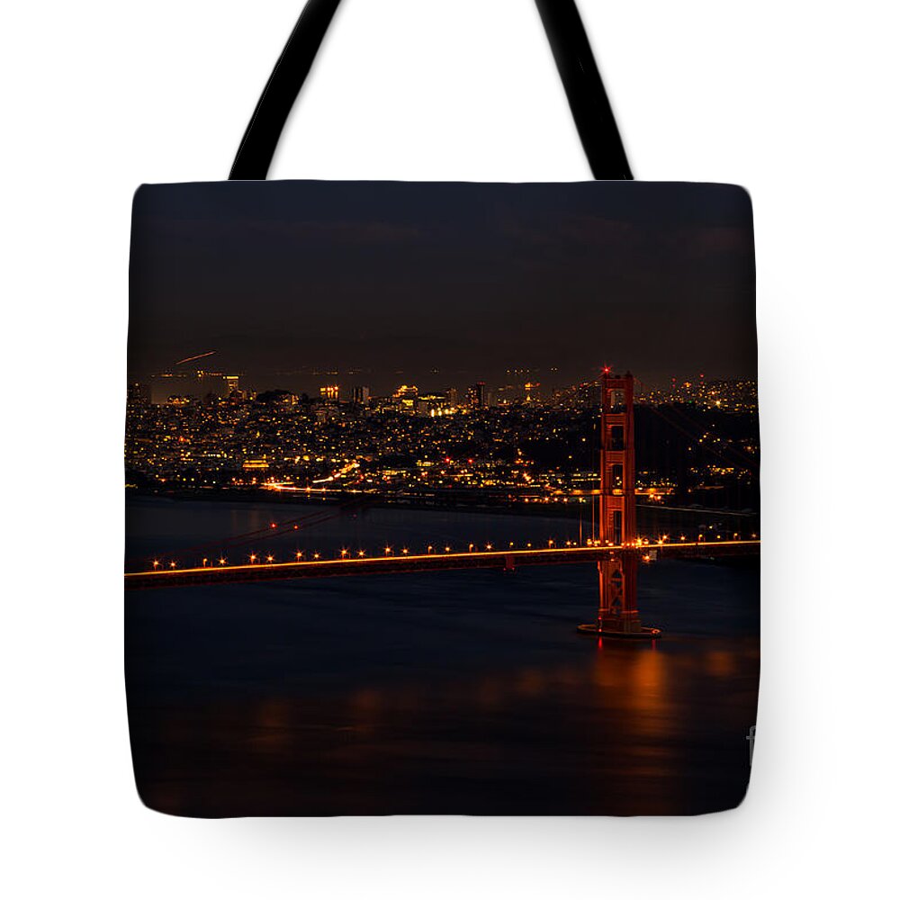 Golden Gate Bridge Tote Bag featuring the photograph City Lights by Paul Gillham