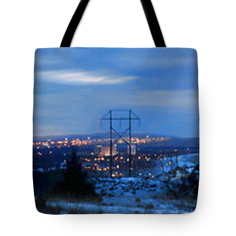 City Lights Tote Bag featuring the photograph City Lights by Sylvia Thornton