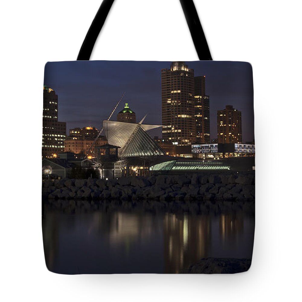 Bridge Tote Bag featuring the photograph City Reflection by Deborah Klubertanz