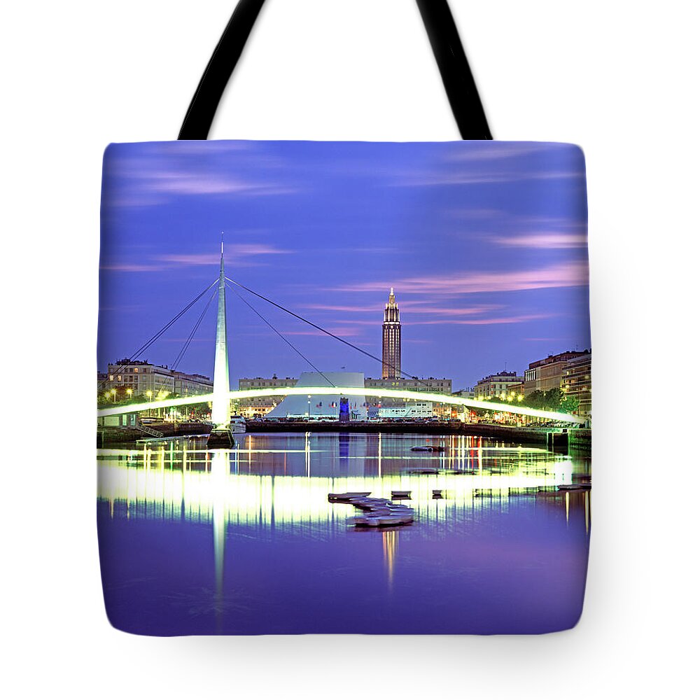 Purple Tote Bag featuring the photograph Cityscape Of A City by Murat Taner