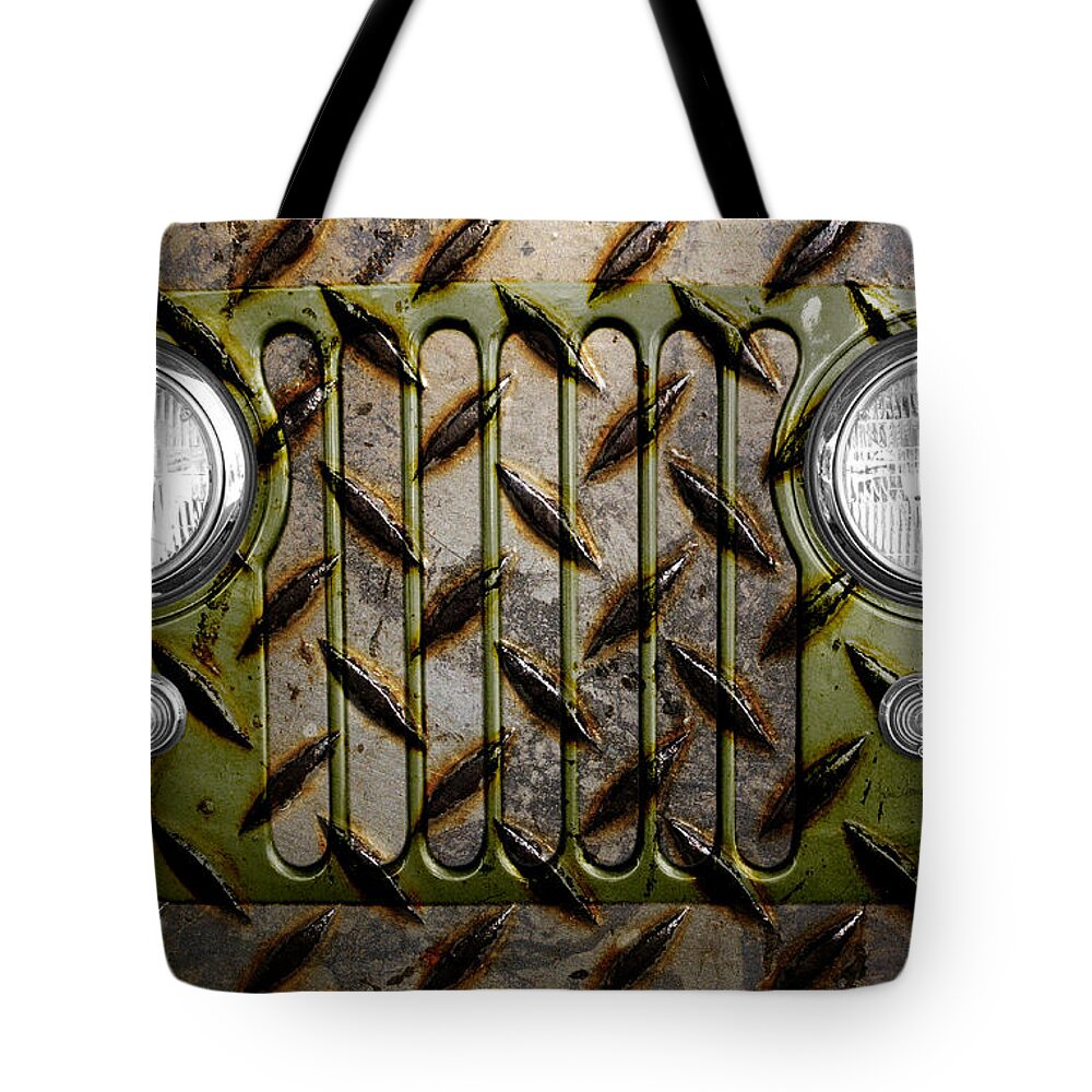 Jeep Tote Bag featuring the photograph Civilian Jeep- Olive Green by Luke Moore