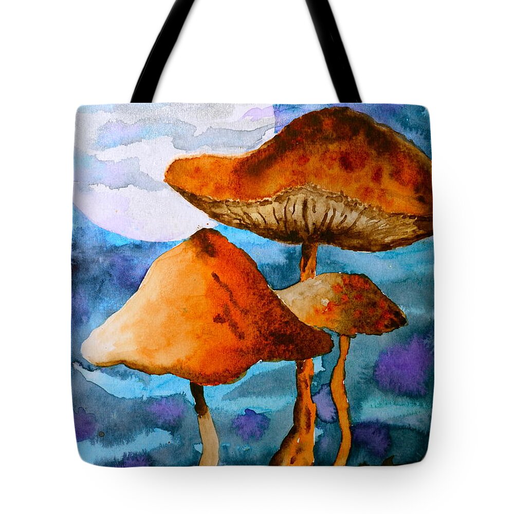 Watercolor Tote Bag featuring the painting Claiming the Moon by Beverley Harper Tinsley
