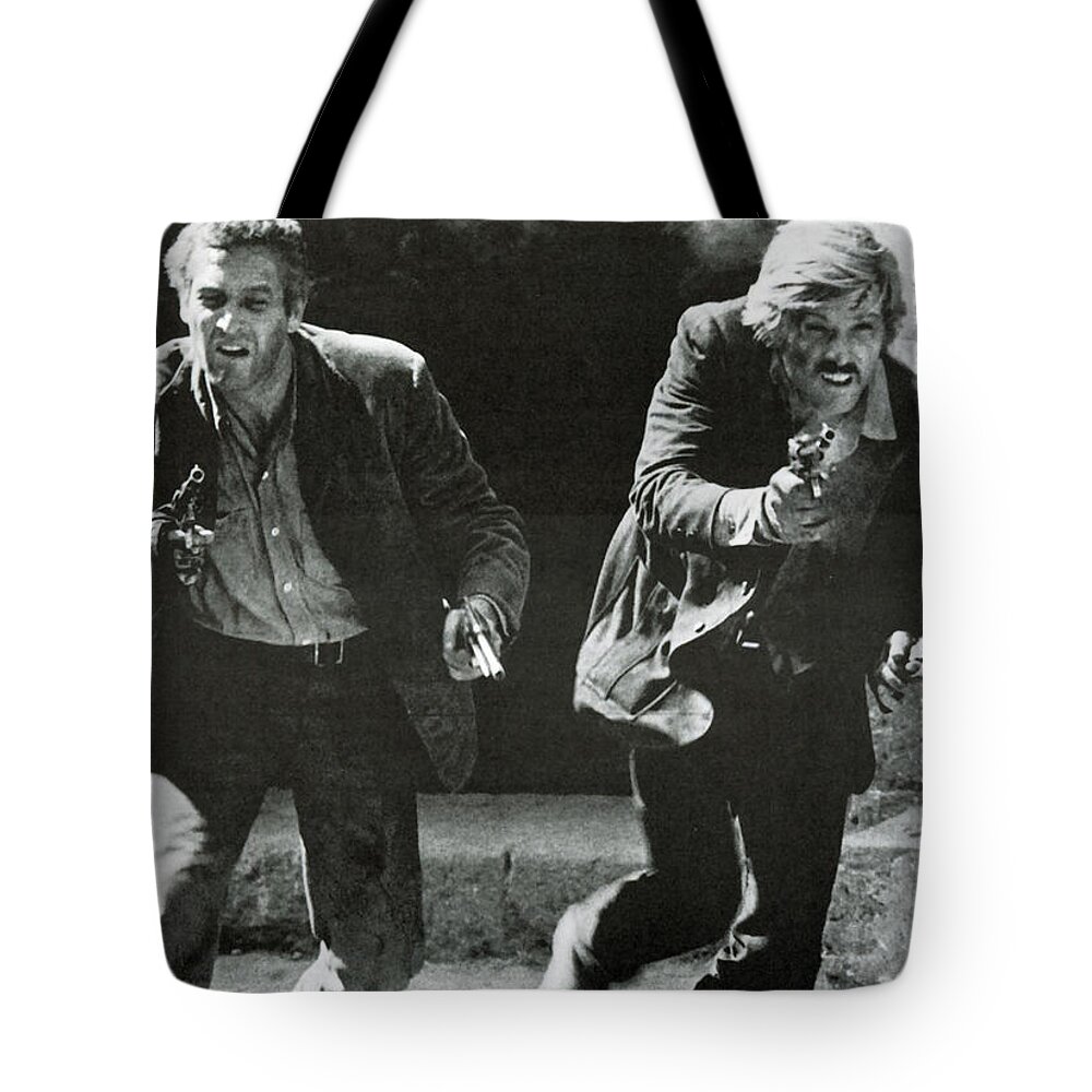 Butch Cassidy And The Sundance Kid Tote Bag featuring the digital art Classic Photo of Butch Cassidy and the Sundance Kid by Georgia Fowler