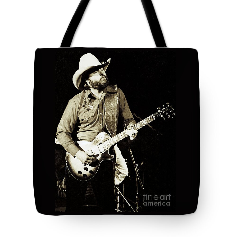 Concert Photos For Sale Tote Bag featuring the photograph Classic Toy Caldwell of The Marshall Tucker Band at The Cow Palace - New Years Concert by Daniel Larsen
