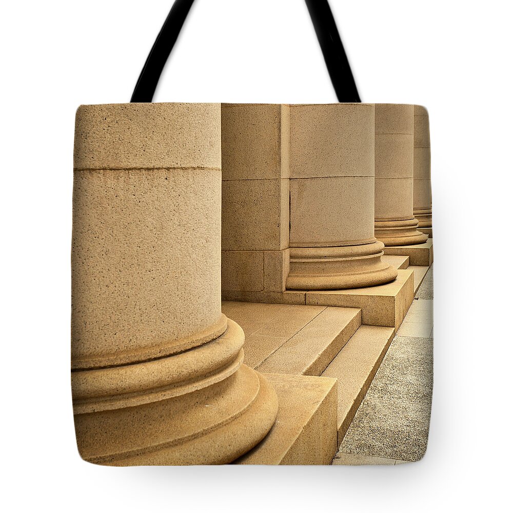 Corporate Business Tote Bag featuring the photograph Classical Marble Columns by Ithinksky
