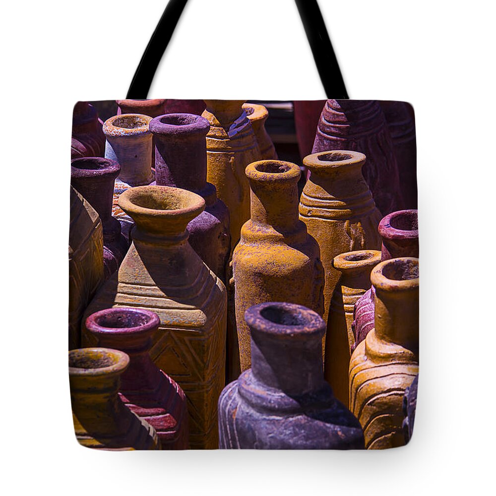 Clay Tote Bag featuring the photograph Clay Vases by Garry Gay