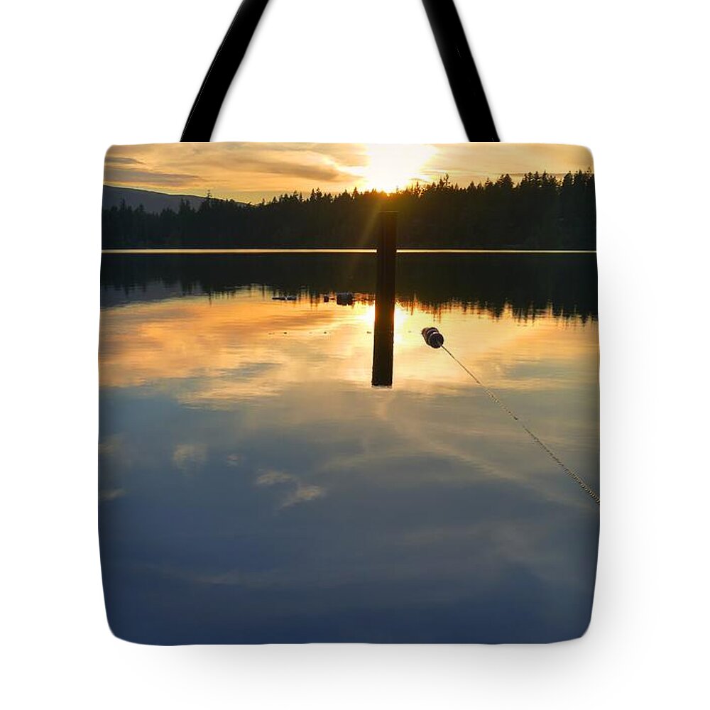 Clear Lake Tote Bag featuring the photograph Clear Lake Sunset by Peter Mooyman