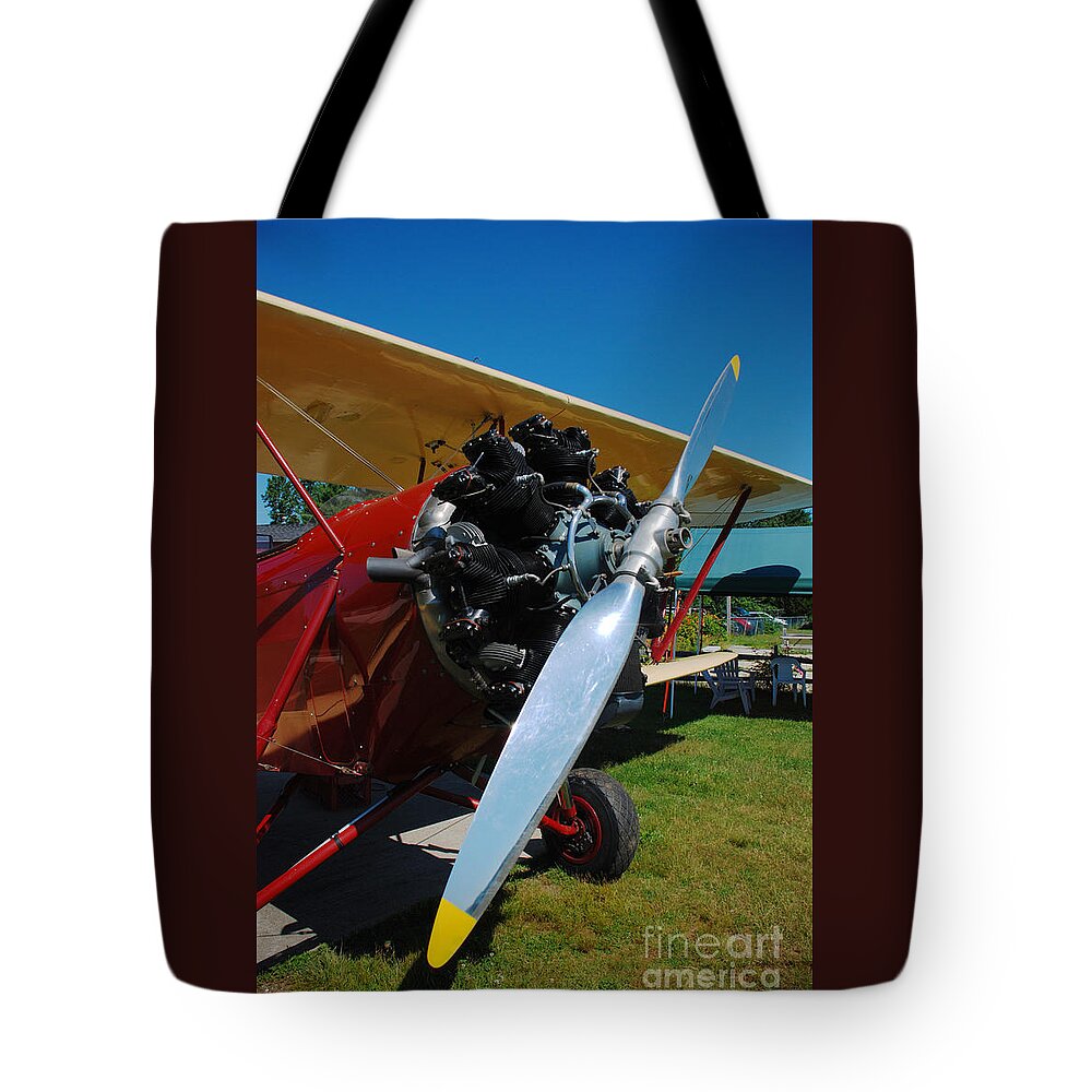 Radial Engine Bplane Propellor Airfield Aerodrome Hampton 7b3 New Hampshire Tote Bag featuring the photograph Clear Prop by Richard Gibb