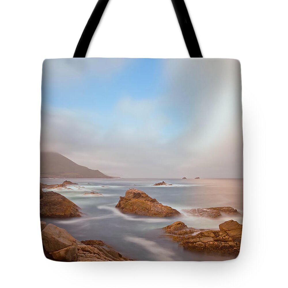 American Landscapes Tote Bag featuring the photograph Clearing Fog by Jonathan Nguyen