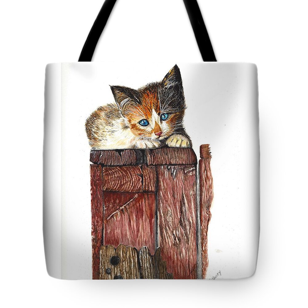Kiitten Tote Bag featuring the painting Cleo by Toni Willey