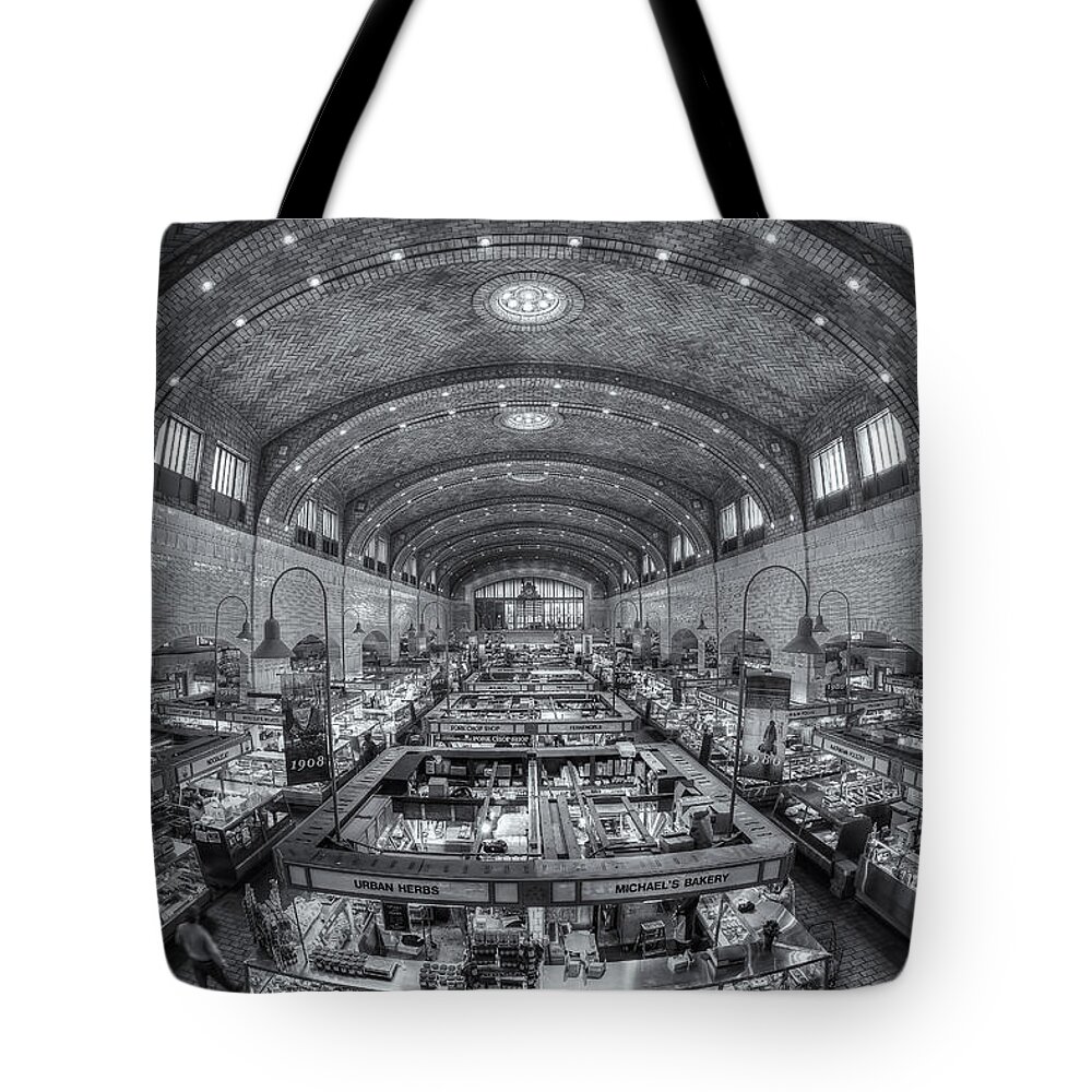 Clarence Holmes Tote Bag featuring the photograph Cleveland West Side Market II by Clarence Holmes