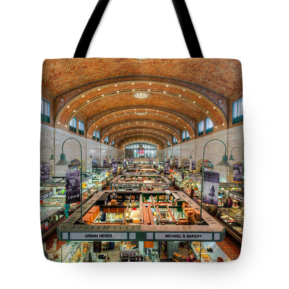 Clarence Holmes Tote Bag featuring the photograph Cleveland West Side Market III by Clarence Holmes
