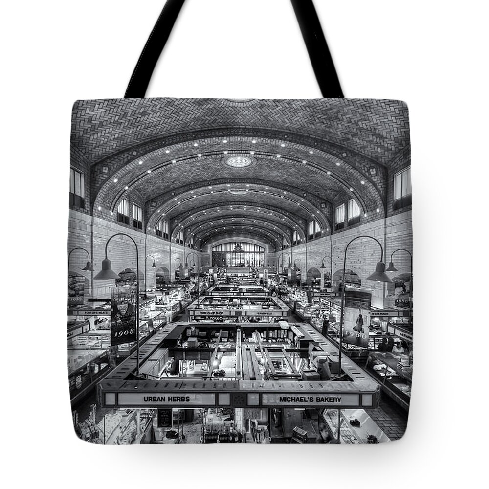Clarence Holmes Tote Bag featuring the photograph Cleveland West Side Market IV by Clarence Holmes