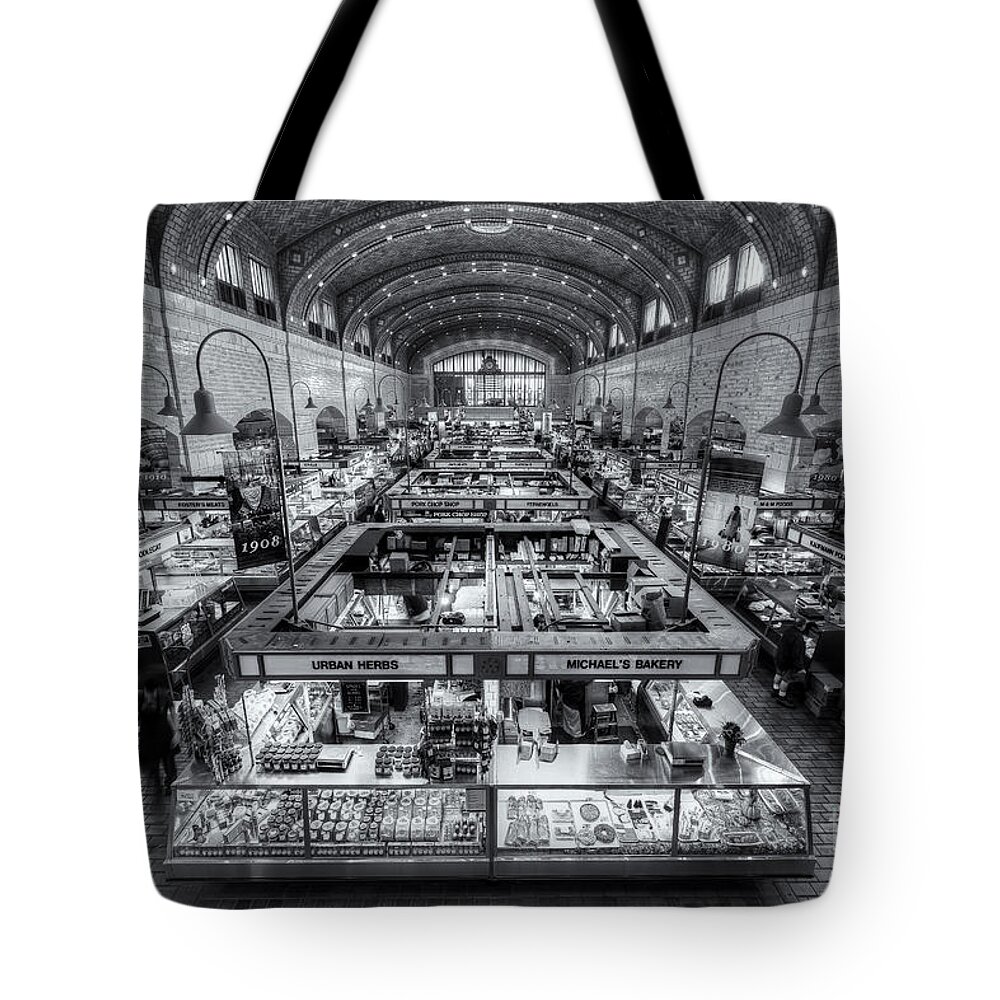 Clarence Holmes Tote Bag featuring the photograph Cleveland West Side Market VI by Clarence Holmes