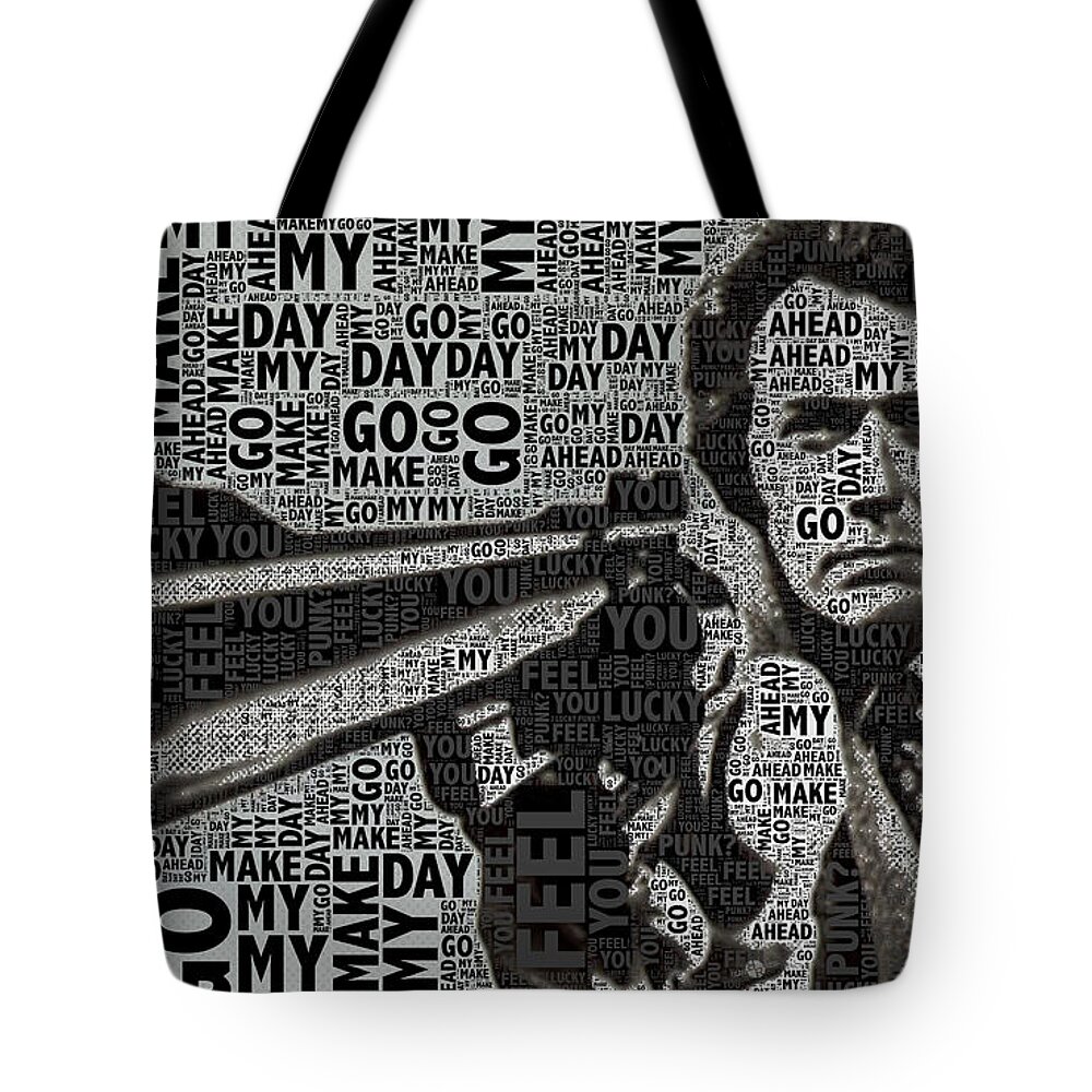 Clint Eastwood Tote Bag featuring the photograph Clint Eastwood Dirty Harry by Tony Rubino
