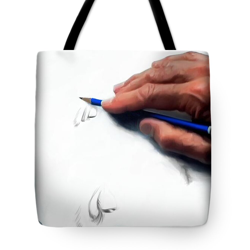 Clint Eastwood Tote Bag featuring the digital art Clint Eastwood Drawing by Gabriel T Toro