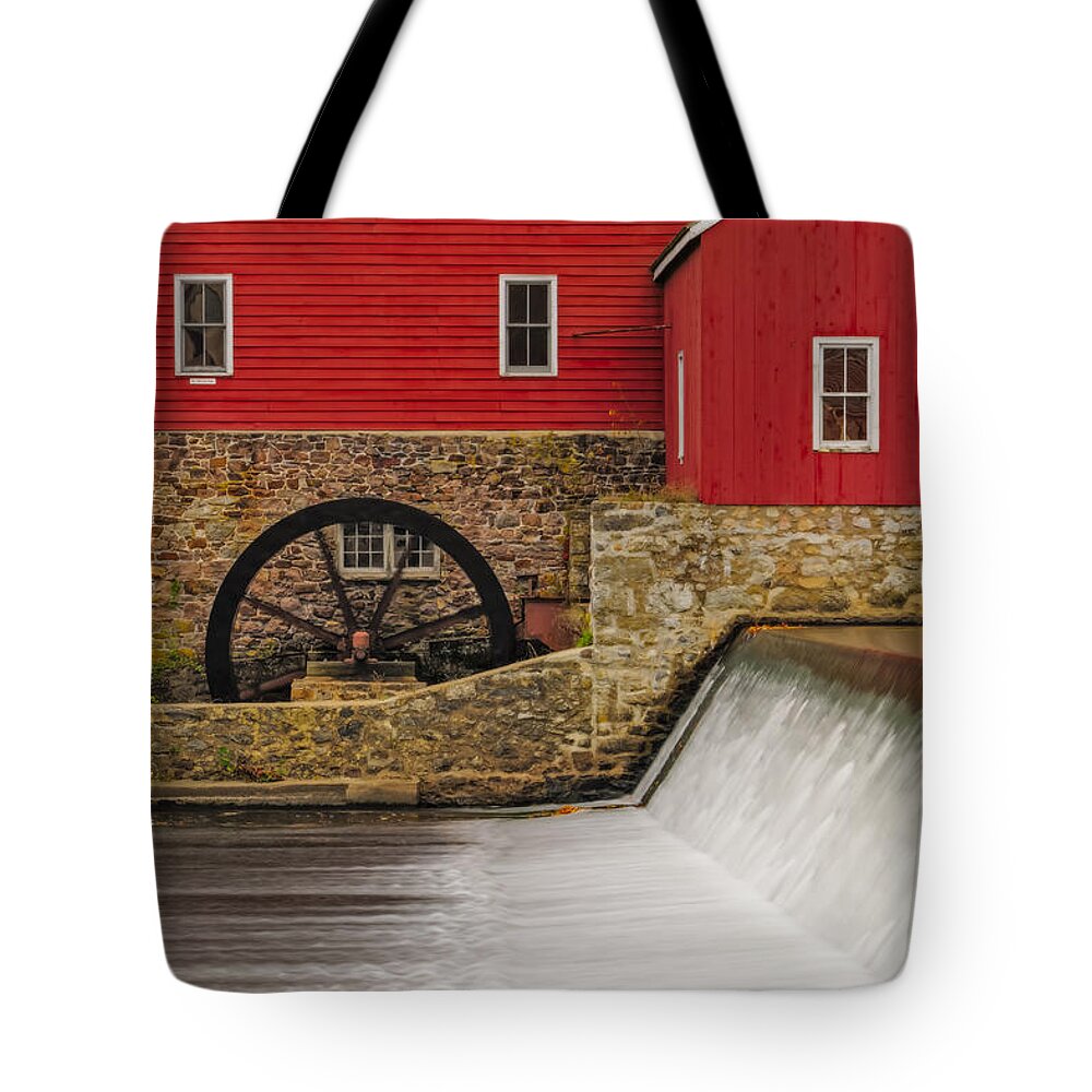 Clinton Tote Bag featuring the photograph Clinton Historic Red Mill by Susan Candelario