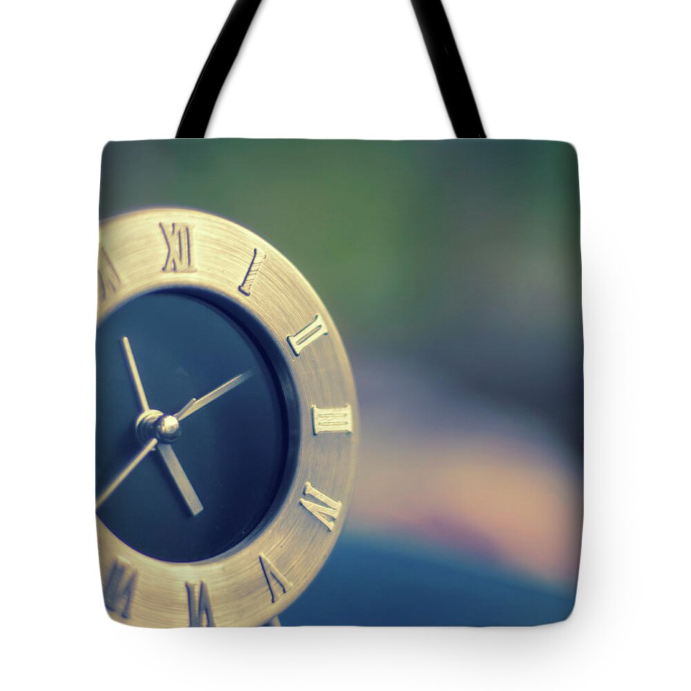 Clock Hand Tote Bag featuring the photograph Clock by Jill Ferry Photography