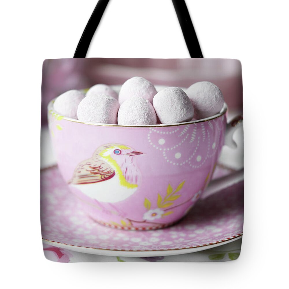 West Yorkshire Tote Bag featuring the photograph Close Up Of Bowl Of Cookies by Debby Lewis-harrison