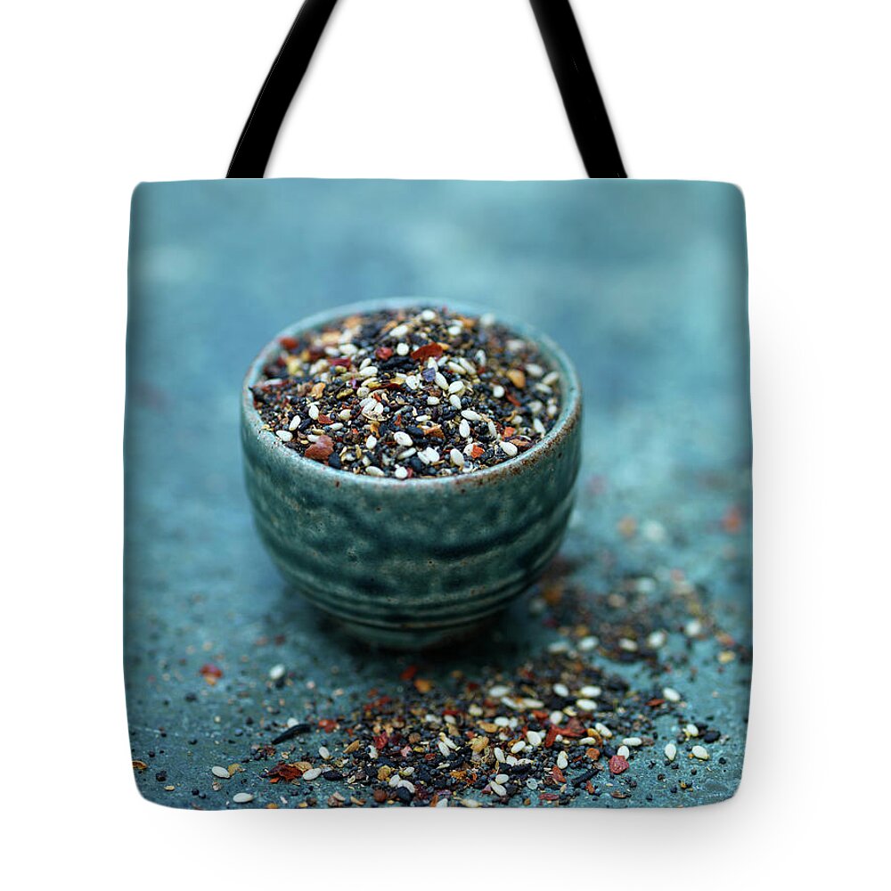 Spice Tote Bag featuring the photograph Close Up Of Bowl Of Seeds by Diana Miller