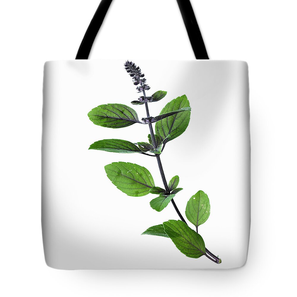 White Background Tote Bag featuring the photograph Close Up Of Flower Stalk by Lisbeth Hjort