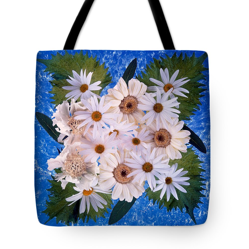 Photography Tote Bag featuring the photograph Close Up Of White Daisy Bouquet by Panoramic Images