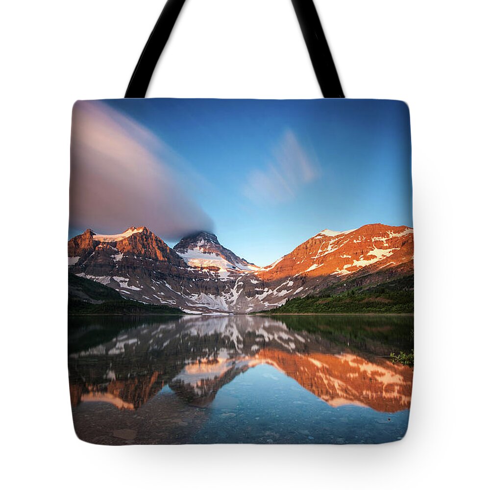 Tranquility Tote Bag featuring the photograph Cloud Move In Canadian Rockies by Piriya Photography
