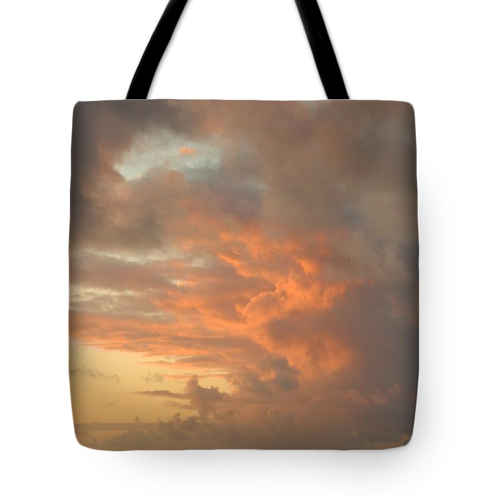 Sunset Tote Bag featuring the photograph Clouds Reflecting Red by Gallery Of Hope 