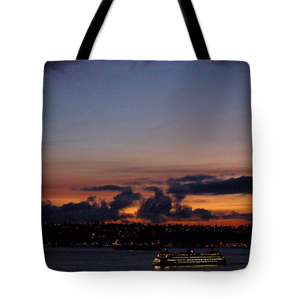 Sunset Tote Bag featuring the photograph Cloudy Sunset by Maria Aduke Alabi