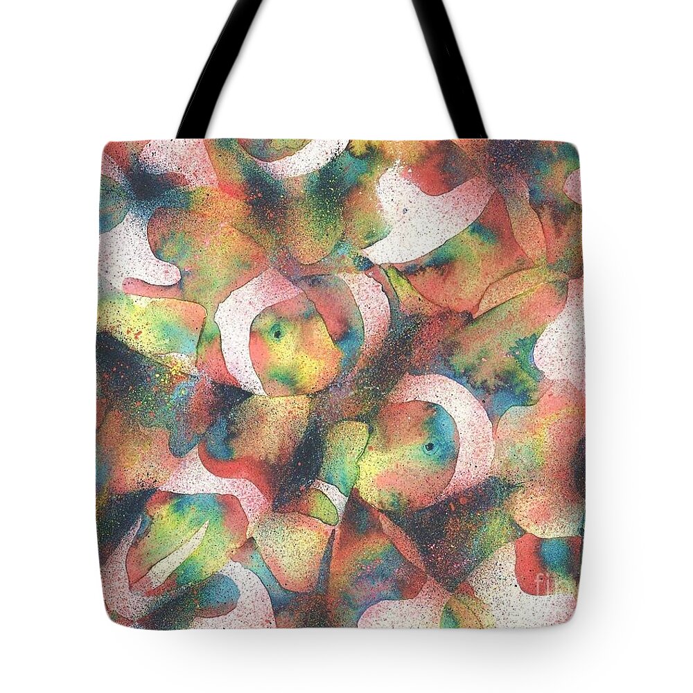 Marine Life Tote Bag featuring the painting Clownfish by Frances Ku